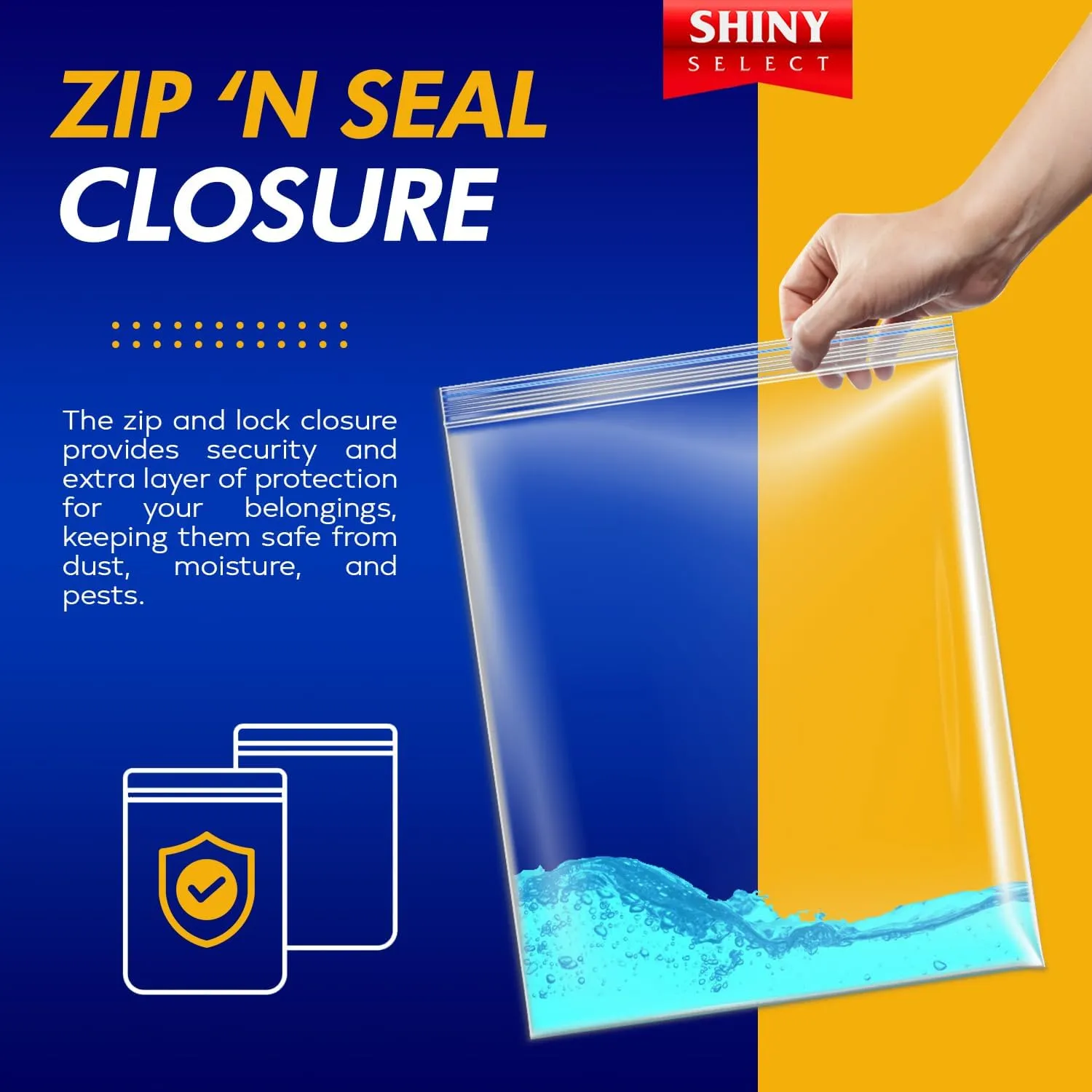 [ 10 COUNT ] JUMBO SIZE - 8 GALLON - HUGE Big Resealable Bag with Zipper Top for Storage - X-Large Size for Seasonal Clothing, Blankets, Bedding, Towels, Sports, Travel, Moving, On the Go - 22" x 24"