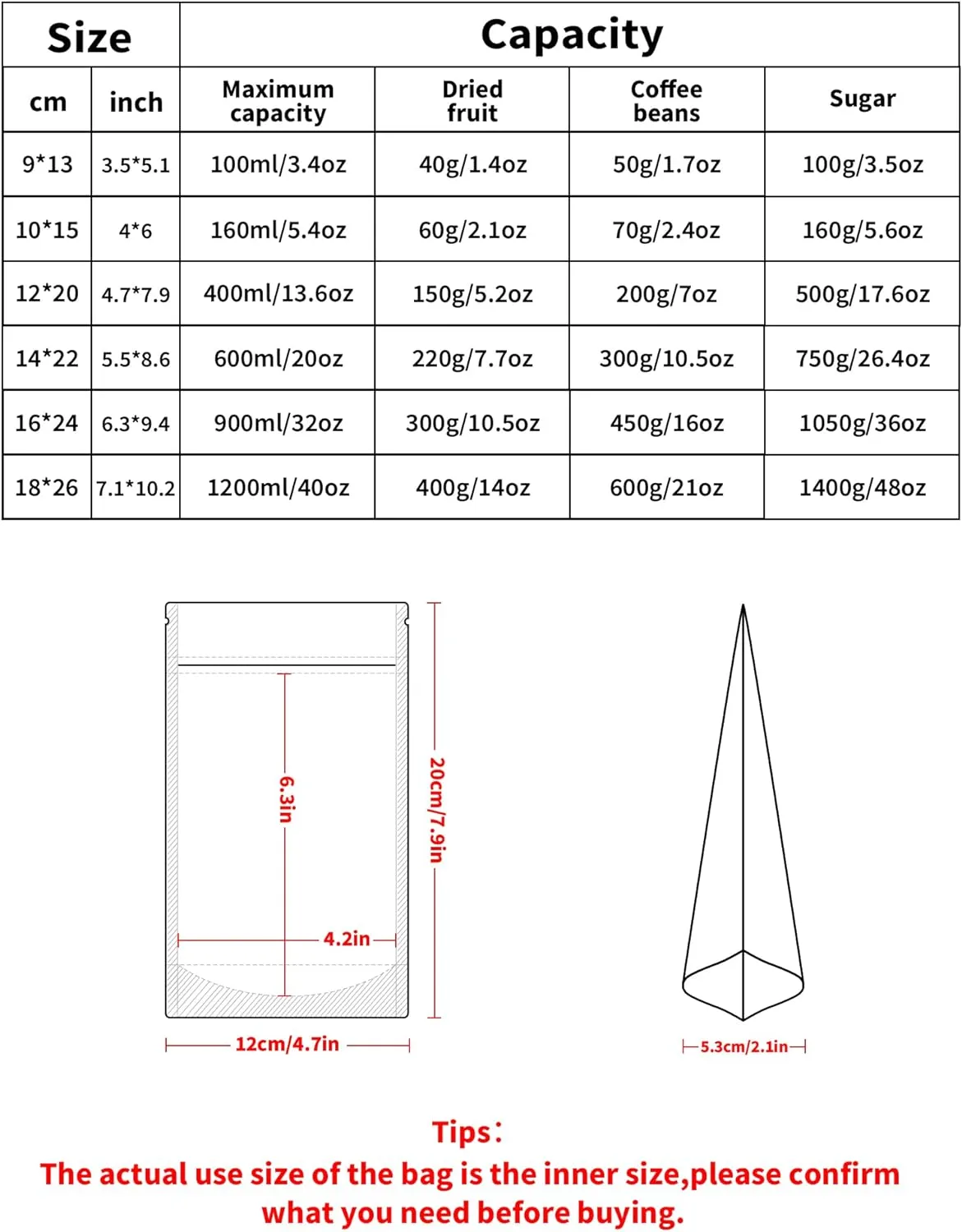 100 Pack Resealable Stand Up Bags,4.7" x 7.9" Smell Proof Pouch Sealable Foil Pouch Bags for Packaging (White)