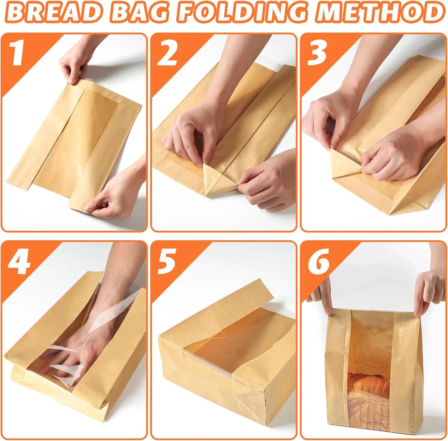 100 Pcs Bread Bags for Homemade Bread, Sourdough Paper Bags With Window, 50% Thicker 13.7x8.2x3.7in, A Large Bakery Bag Used for Storage Sourdough & Snacks, 110 Cute Sealing Stickers With Ties