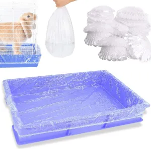 100 pcs Disposable Cage Liners, Clear Plastic Rabbit Cage Liner Bag, Universal Toilet Film for Bunny, Hamster, Totoro, Hedgehog, Guinea Pig and Small Animals