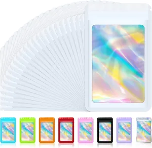 100 pcs Mylar Bags, Resealable Holographic Bags, Sealable Packaging Bags for Small Business, Freshie Supplies, Candy Sample Jewelry Product Bag, Foil Pouch for Party Favor (4×6 Inch, White)