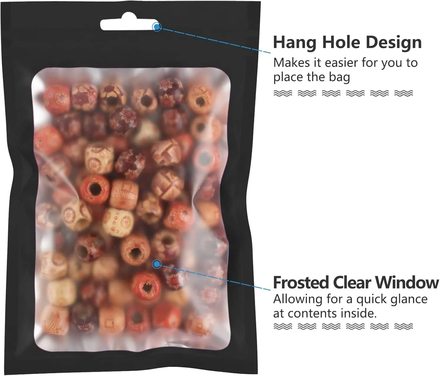 100 Pcs Resealable Mylar Bags with Clear Window Bags Packaging Bag Foil Pouch Zipper Bag for Food Self Sealing Storage Supplies (7.08x10.24 inches, Black)