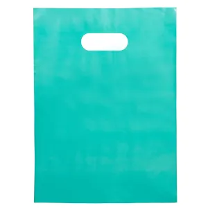 100 Teal Bags for Small Business 9"x12" Perfect For Merchandise And Retail Extra Thick 1.5Mil Glossy Thank You Bags With Handles
