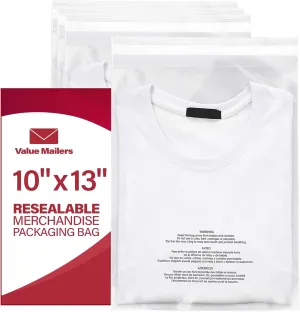 1000 10x13 Suffocation Warning Self Seal Flap Tape Clear ValueMailers Poly Bags Cello Cellophane Polypropylene OPP Bags 1.5 MIL