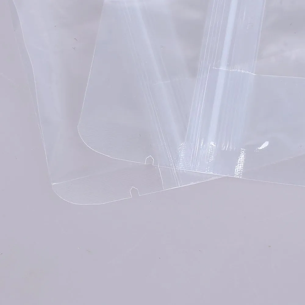 100PCS Clear Transparent Stand-Up Side Gusset Zip Top Seal Bags 10x20 6cm (3.9x7.8 2.3")