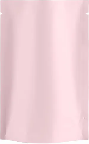 100PCS Gusseted Double-Sided Color Foil Pouch Open Top Heat Sealable Stand-Up Bags for Food Storage, Popcorns, Candies, Pet Treats (Light Pink, 3.94 inch x 5.91 inch)