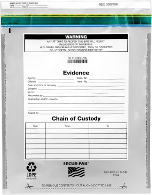 100pk 19" x 24" - Premium, Level 4 Security Tamper Evident Bags - Self Sealing, Transparent 2.5 Mil Coextruded Polyethylene