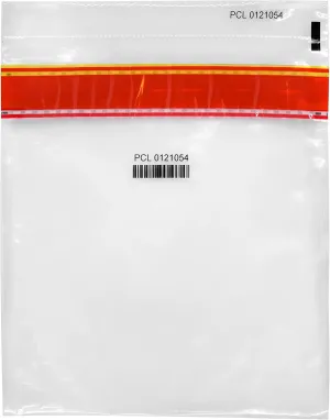 100pk Security Bags, 9"x12" Transparent, Tamper Resistant Closure with Serialized Numbers & Barcode