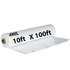 10ftX100ft Clear Poly Tarp 4 Mil Low Density LDPE 1 Roll