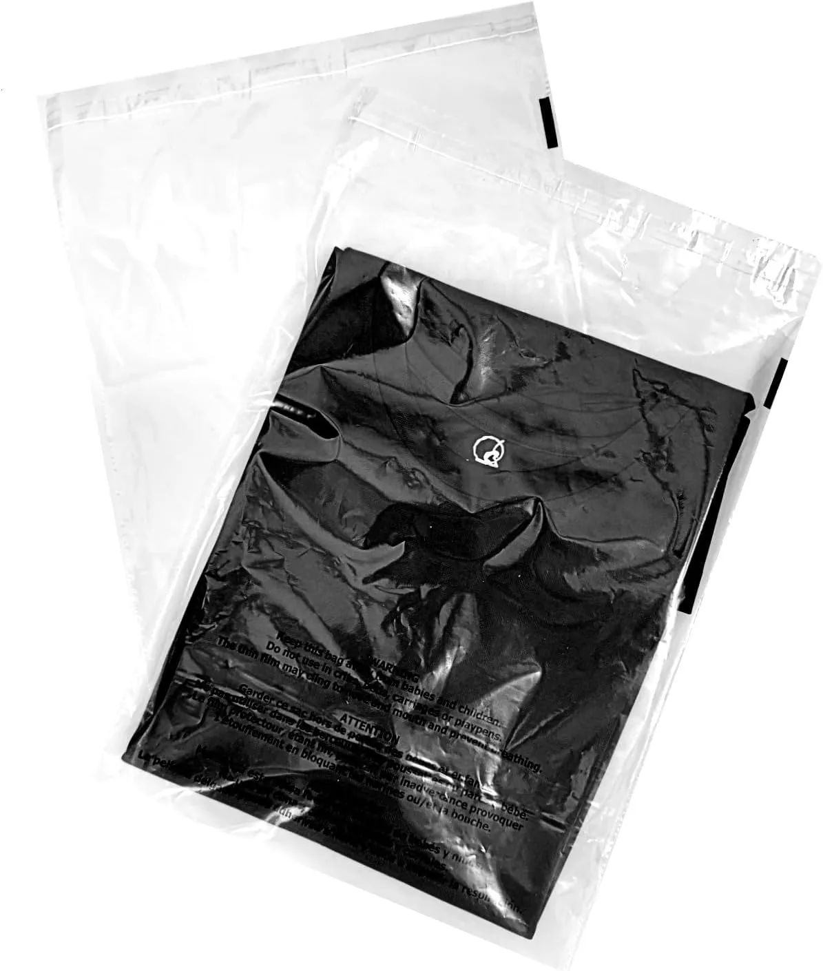 10" X 13" Self-Seal Clear Poly Bags with Suffocation Warning | Packaging, T-Shirts, Shipping | Permanent Adhesive Closure (100 Pack)