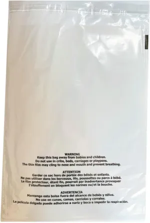 10" X 13" Self-Seal Clear Poly Bags with Suffocation Warning | Packaging, T-Shirts, Shipping | Permanent Adhesive Closure (100 Pack)