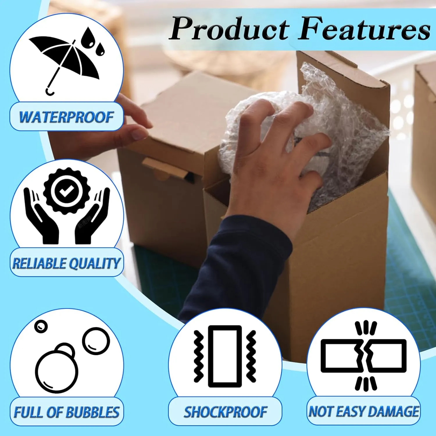 10X12 Inch Bubble Out Bags, 50Pcs Bubble Pouches Warp, double-layered bubble cushioning packaging bags are used for packing, shipping, moving, transportation, and storage.