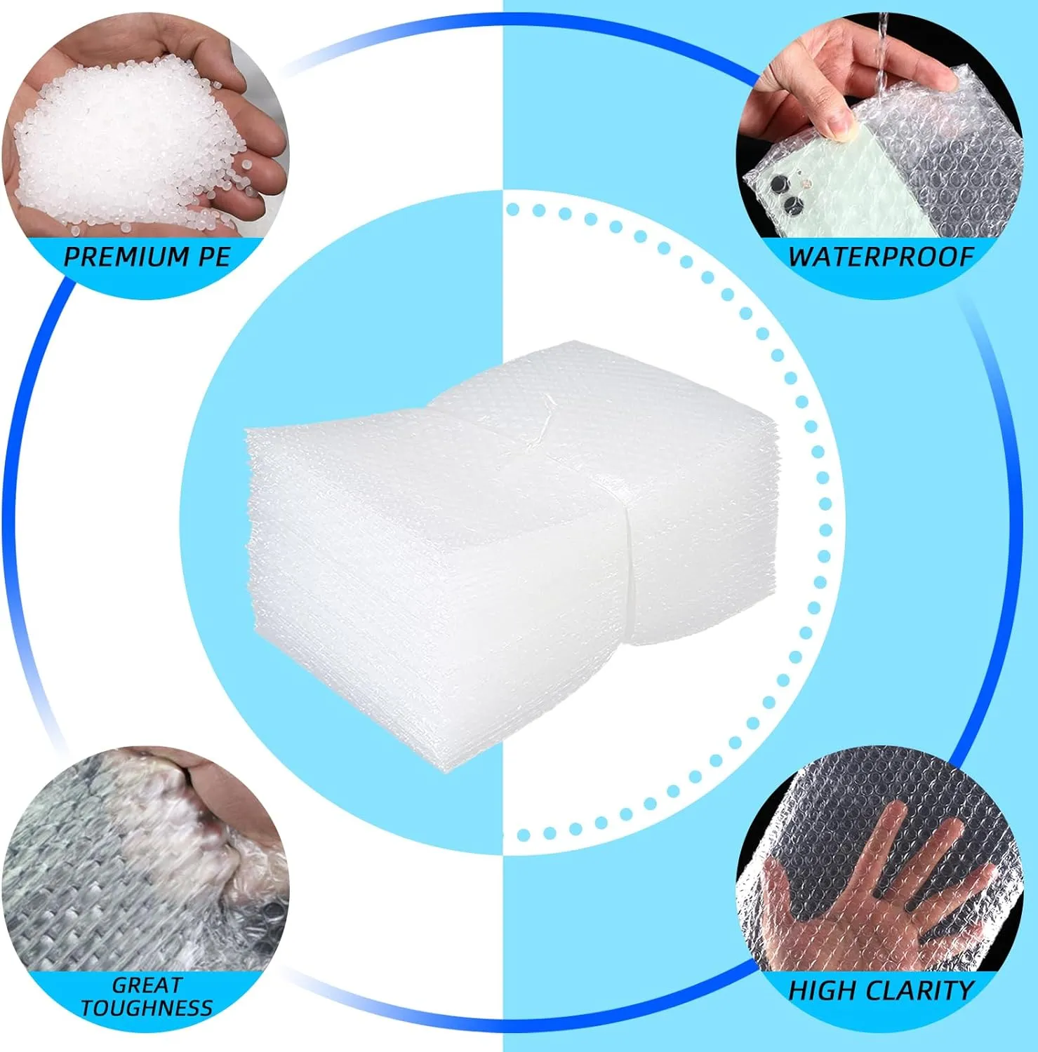 10X12 Inch Bubble Out Bags, 50Pcs Bubble Pouches Warp, double-layered bubble cushioning packaging bags are used for packing, shipping, moving, transportation, and storage.
