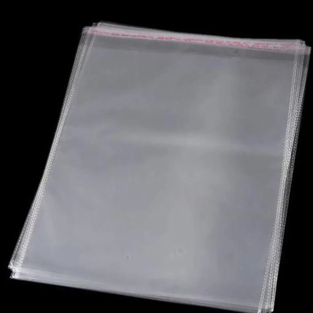 10X17 Inches: Transparent Plastic Packing Bags Adhesive Plastic Poly Bag
