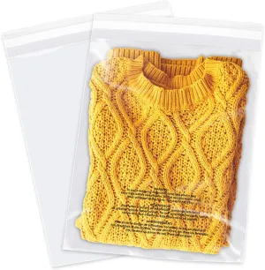 11" x 14" (1000 Count) - Clear Poly Bags with Suffocation Warning Self Seal for Packaging, Shirts, Clothing & FBA - Permanent Adhesive