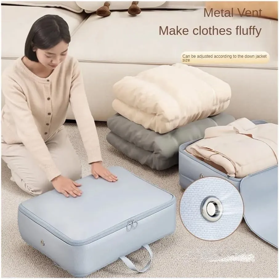 1/2/4PCS Foldable Compression Packing Bag Home Large Capacity Clothes Storage Bag Travel Portable Handheld Compression Bag(Blue,40X30X12cm)