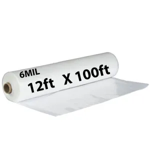 12ftX100ft Clear Poly Tarp 6 Mil Low Density LDPE 1 Roll