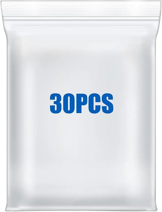 12" x 18" Large Thick 2.4 Mil Clear Zip Seal Lock Poly Bags Reclosable Plastic Bags Clothing T-Shirts Shoes Toys Snack Zipper Bags (30 Pack)