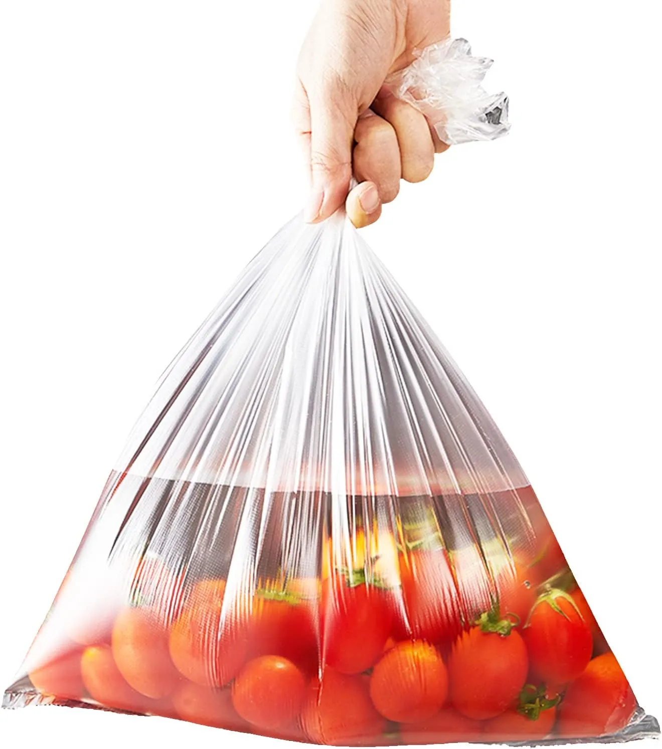 12x16 Plastic Produce Bags on a Roll - Clear Plastic Bags for Food, Vegetable, Fruits, Bread, Pet Bags and Grocery Clear Bag- 350 Bags/roll (2 Roll)