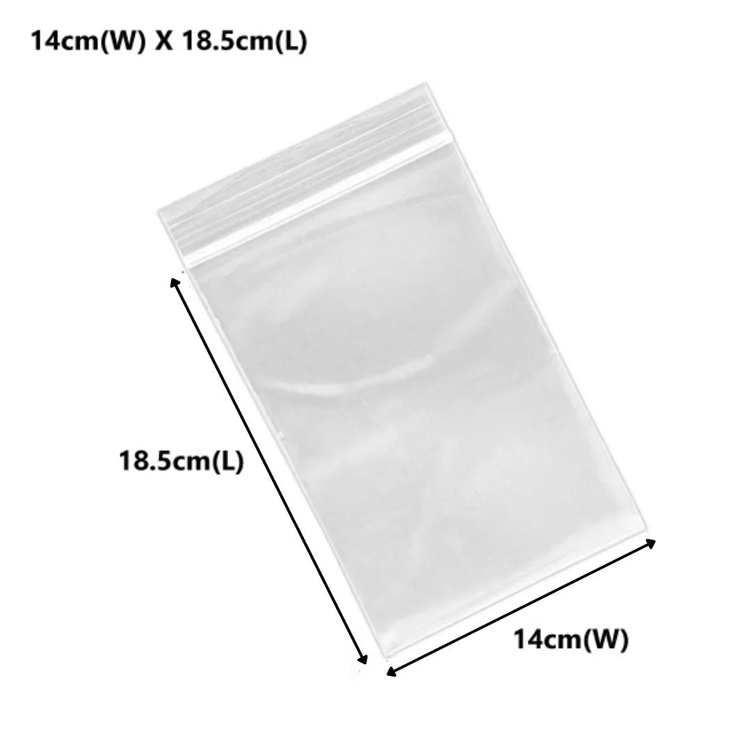 140 x 185mm ZipLock Clear Resealable Plastic Bags