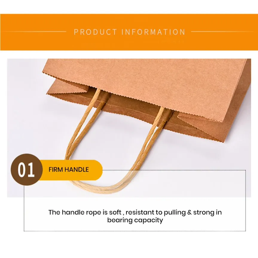 150 x 80 x 210mm 150GSM 100% A3 Recyclable X-Large Craft Paper Gift Brown Carry Bag with Handle