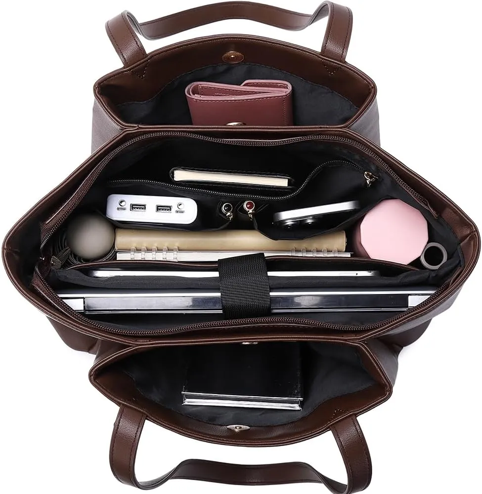 15.6 Inch Work Bags Waterproof Laptop Bag, Large Capacity Office Purse Computer Briefcase Durable Shoulder Bag