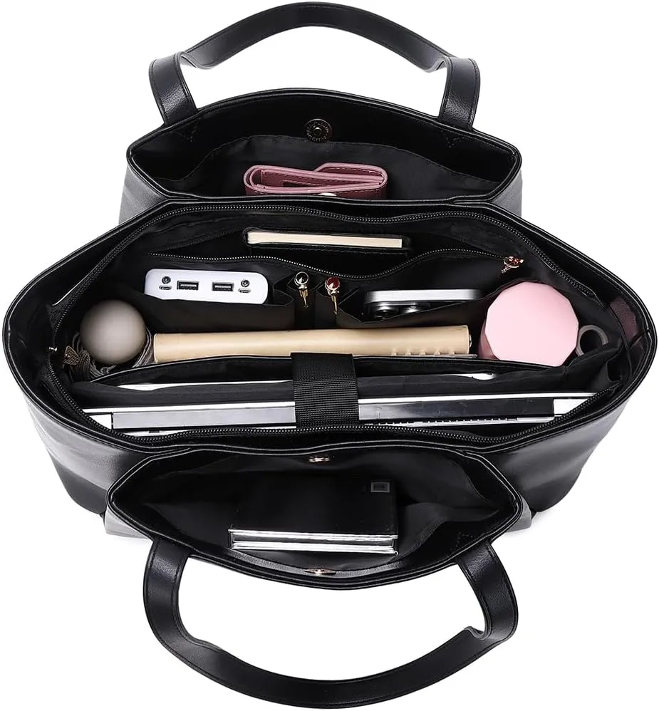 15.6 Inch Work Bags Waterproof Laptop Bag, Large Capacity Office Purse Computer Briefcase Durable Shoulder Bag