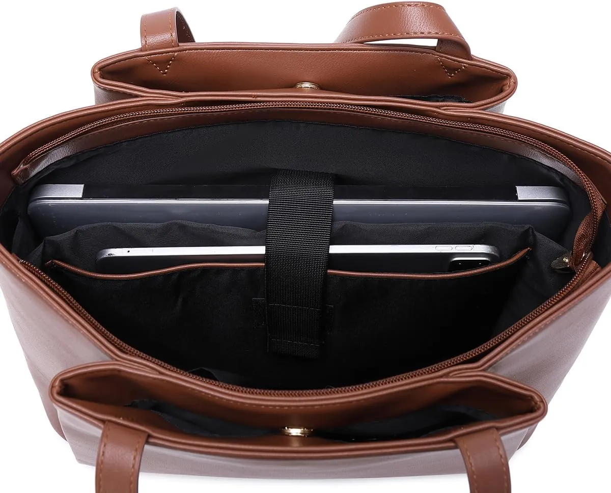 15.6 Inch Work Bags Waterproof Laptop Bag, Large Capacity Office Purse Computer Briefcase Durable Shoulder Bag