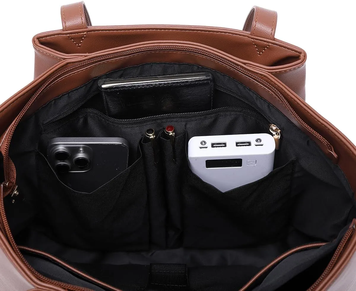 15.6 Inch Work Bags Waterproof Laptop Bag, Large Capacity Office Purse Computer Briefcase Durable Shoulder Bag