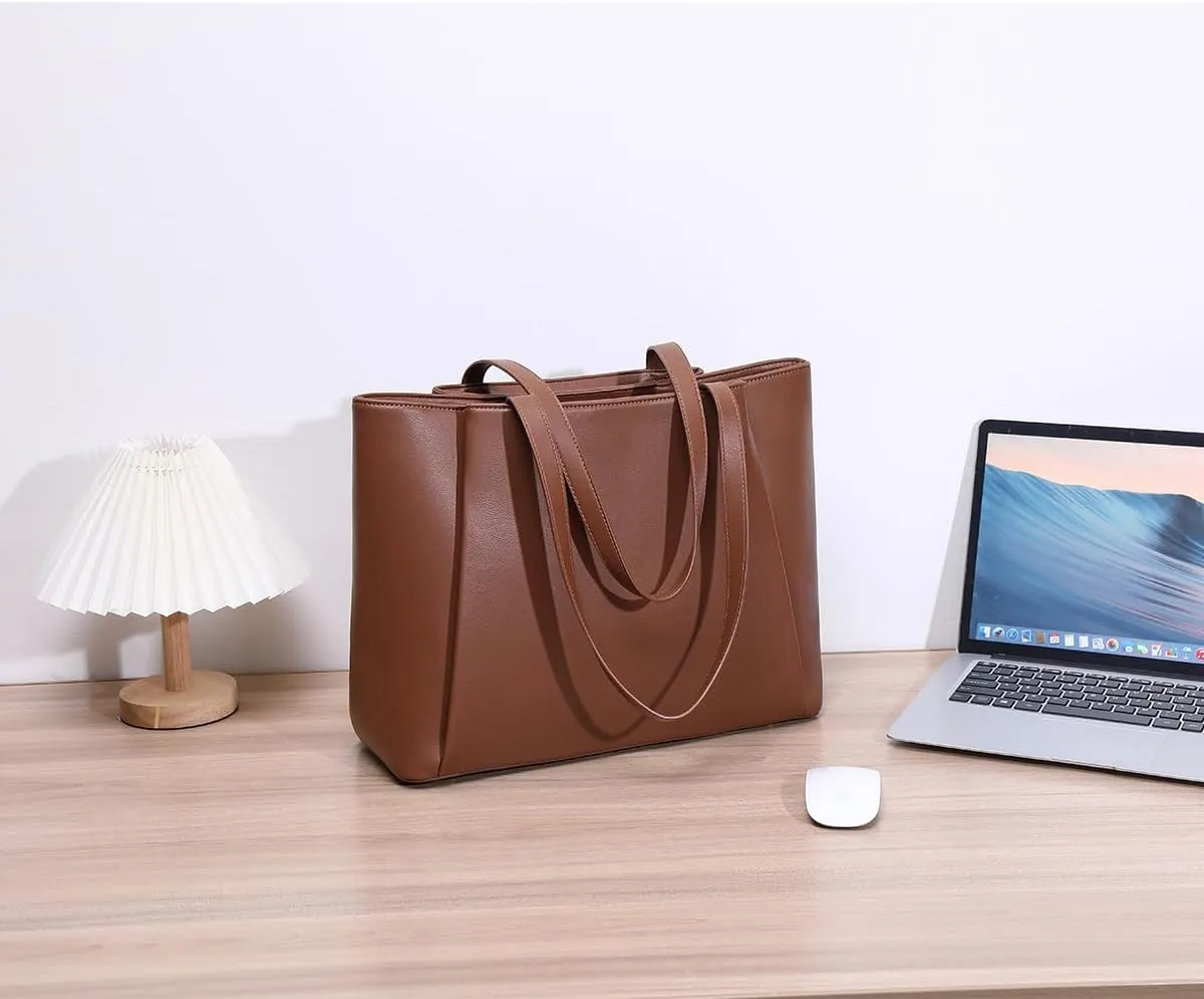 15.6 Inch Work Bags Waterproof Laptop Bag, Large Capacity Office Purse Computer Briefcase Durable Shoulder Bag
