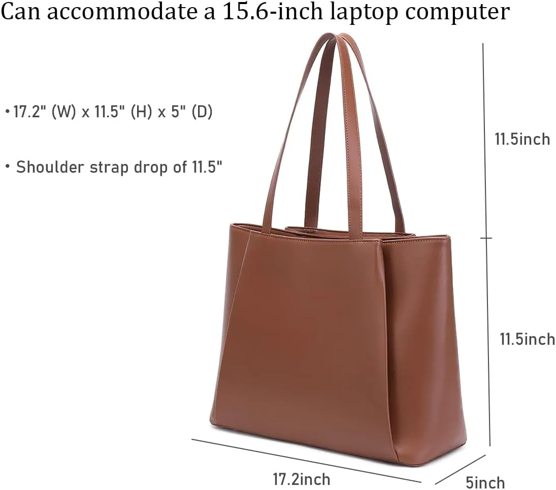 15.6 Inch Work Bags Waterproof Laptop Bag, Large Capacity Office Purse Computer Briefcase Durable Shoulder Bag