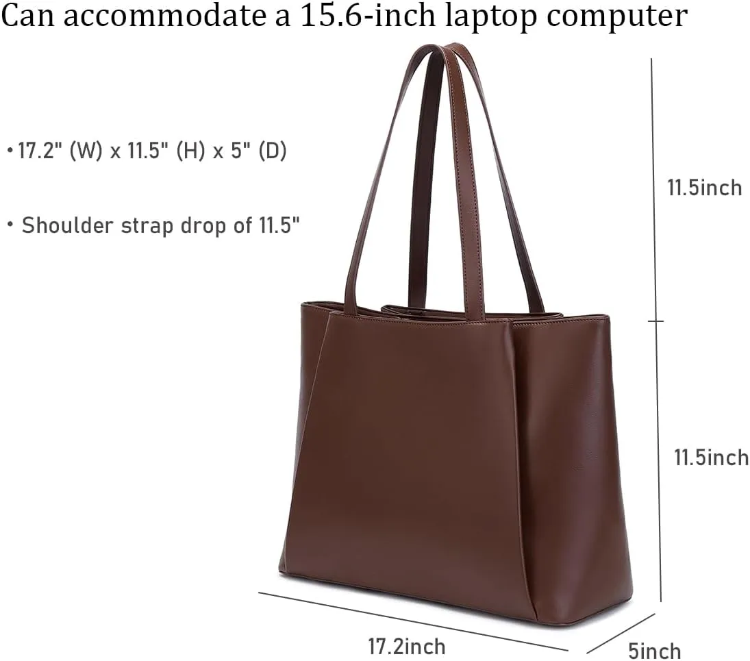 15.6 Inch Work Bags Waterproof Laptop Bag, Large Capacity Office Purse Computer Briefcase Durable Shoulder Bag