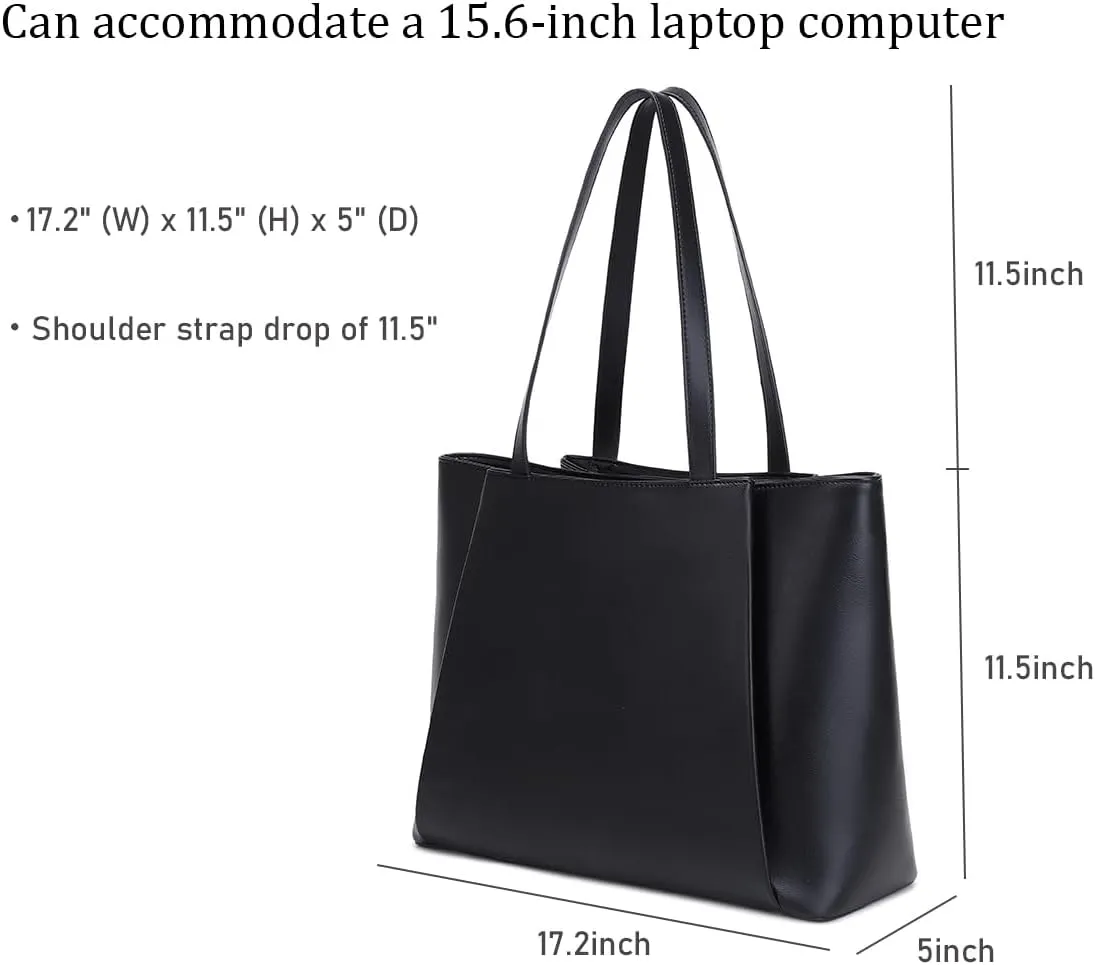 15.6 Inch Work Bags Waterproof Laptop Bag, Large Capacity Office Purse Computer Briefcase Durable Shoulder Bag