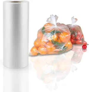 16” x 20” Food Storage Bags Roll, Clear Plastic Produce Bags for Vegetable Food Fruit Bread (1 Roll - 350pcs on a Roll)