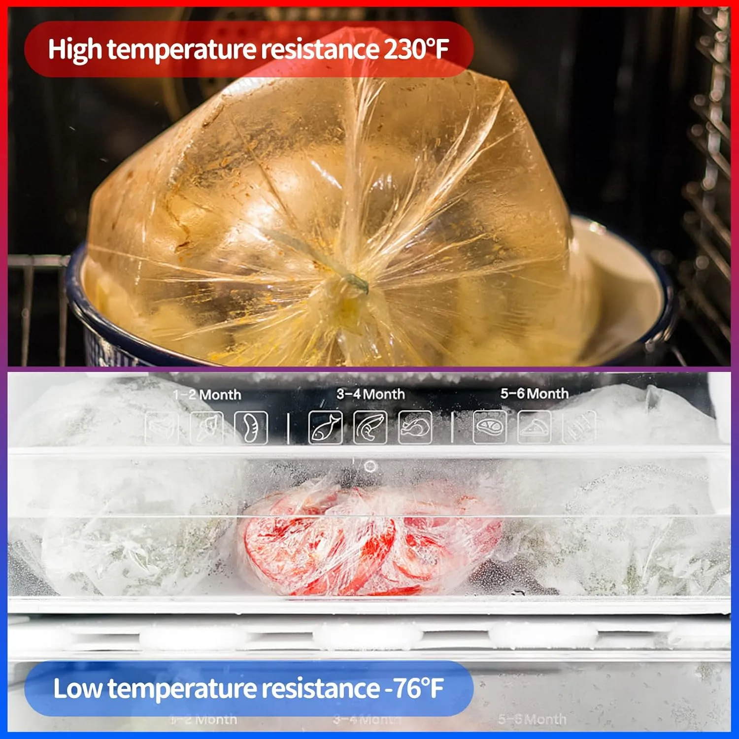 16” x 20” Food Storage Bags Roll, Clear Plastic Produce Bags for Vegetable Food Fruit Bread (1 Roll - 350pcs on a Roll)