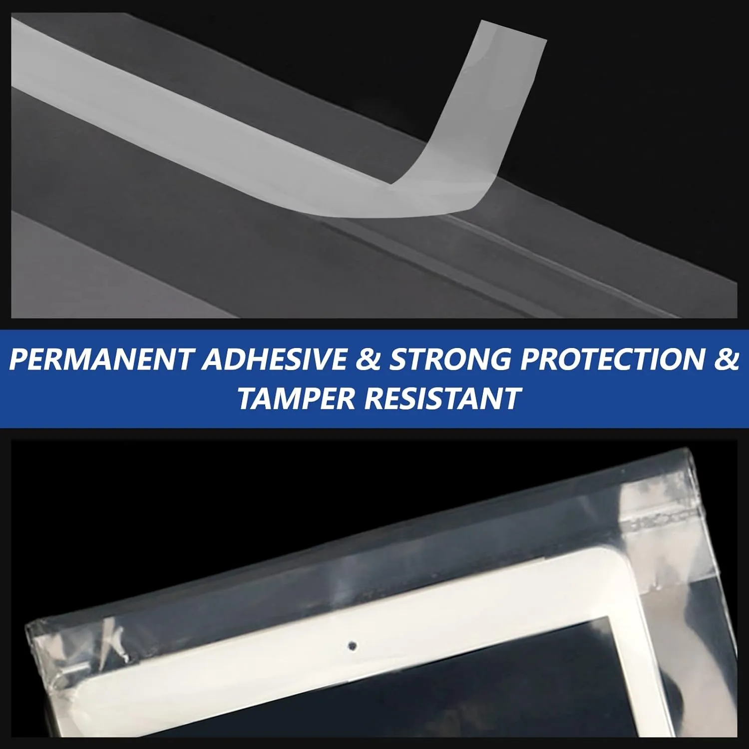 18" x 24" (100 Count) - Clear Poly Bags with Suffocation Warning Self Seal for Packaging, Shirts, Clothing & FBA - Permanent Adhesive