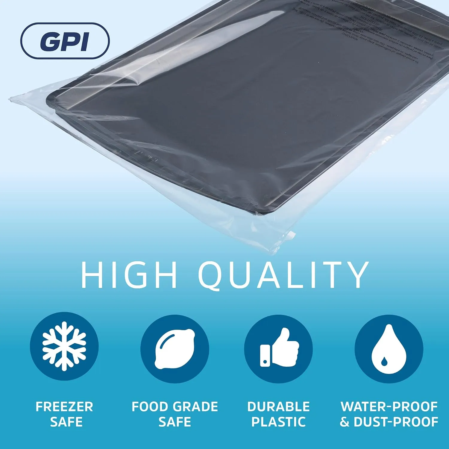 19" X 24" - 100 Pack - Self Seal Poly Bags with Suffocation Warning, with Resealable Adhesive, for Storing, Packaging & Shipping T-Shirts Clothing & More, FBA Compliant - GPI POLY