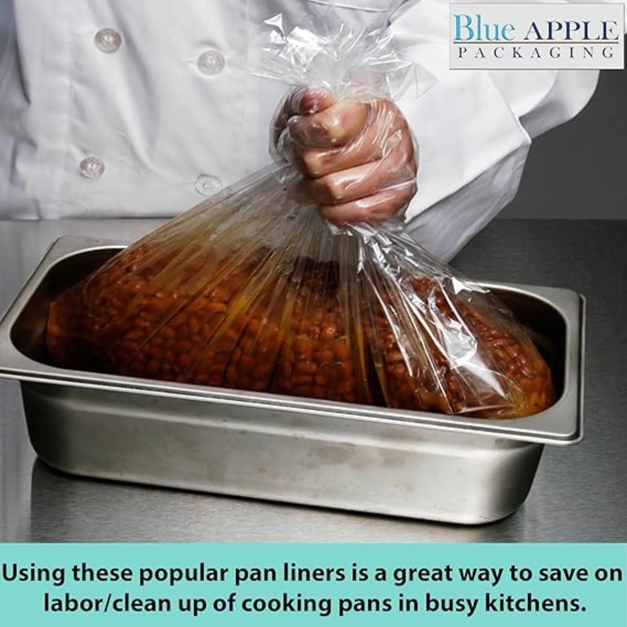19X14 inches Poly Pan Liners 0.48 Mil Third and Quarter Pans Med and Deep PTL