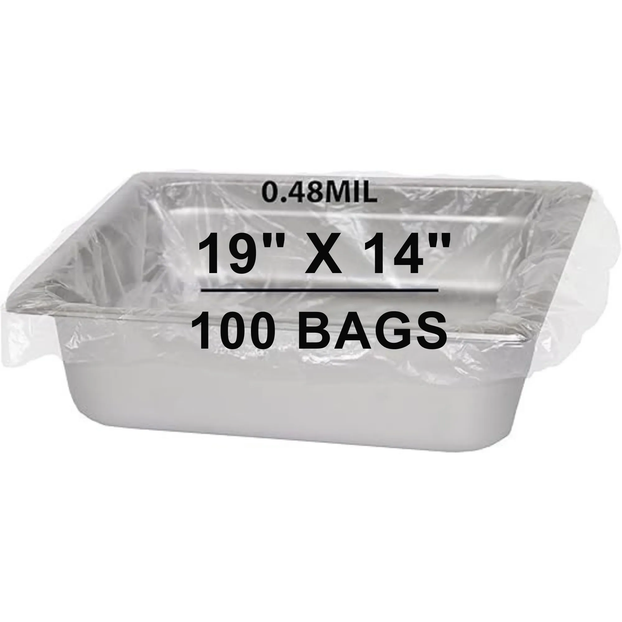 19X14 inches Poly Pan Liners 0.48 Mil Third and Quarter Pans Med and Deep PTL