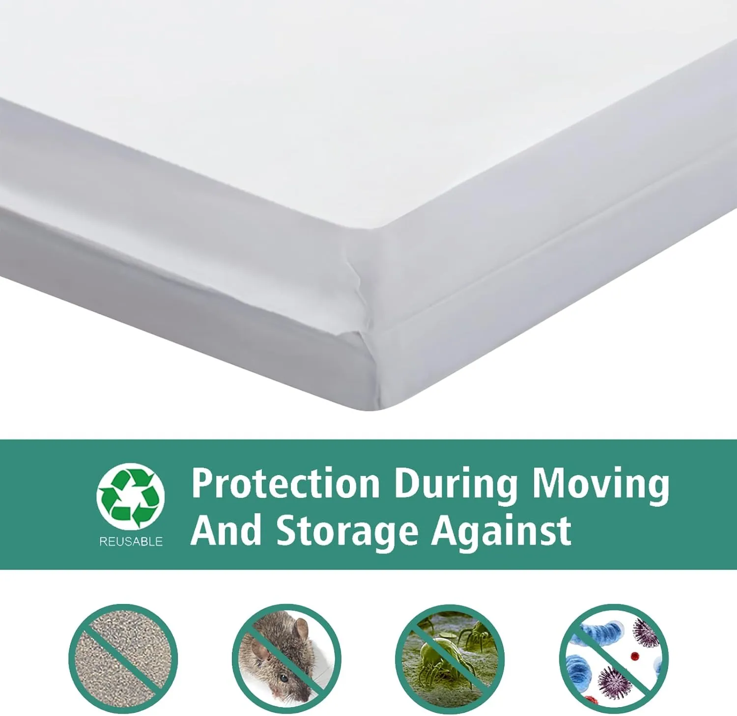 [2-Pack 5-Mil] HOMEIDEAS Mattress Bag (Twin/Full) for Moving and Storage Opaque Mattress Disposal Bag - Heavy Duty & Tear Resistant