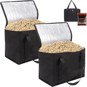 2 Pack Wood Pellet Storage Containers Stay Dry Fuel Wood Pellet Storage Bag Waterproof Outdoor Pellet Storage Container for Pellets, Charcoal, Wood Chips Carrying Bag