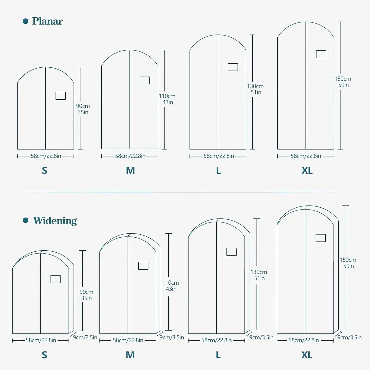 2 packs, zippered laundry bag hanging jacket jacket cover new clothes hanger jacket set hanging household clothing storage cover (22.8'D x 3.5'W x 51.2'H white)