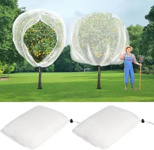 2 PCS 8 X 8 Ft Large Fruit Tree Netting Bags, Tree Netting Cover with Zipper and Drawstring, Plant Mesh Net Blueberry Bush Bird Netting for Garden Protection from Cicadas Squirrel Bug Bird