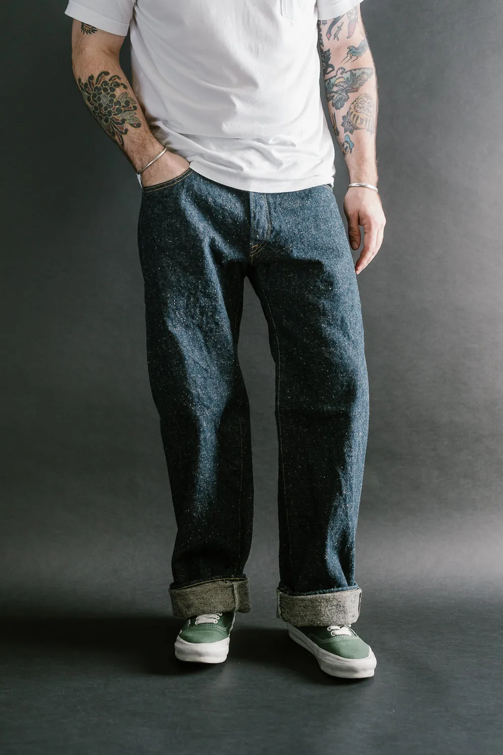 200-CCD-KB - 15oz "Crushed Concrete Kabuki" Selvedge Denim - Wide Straight