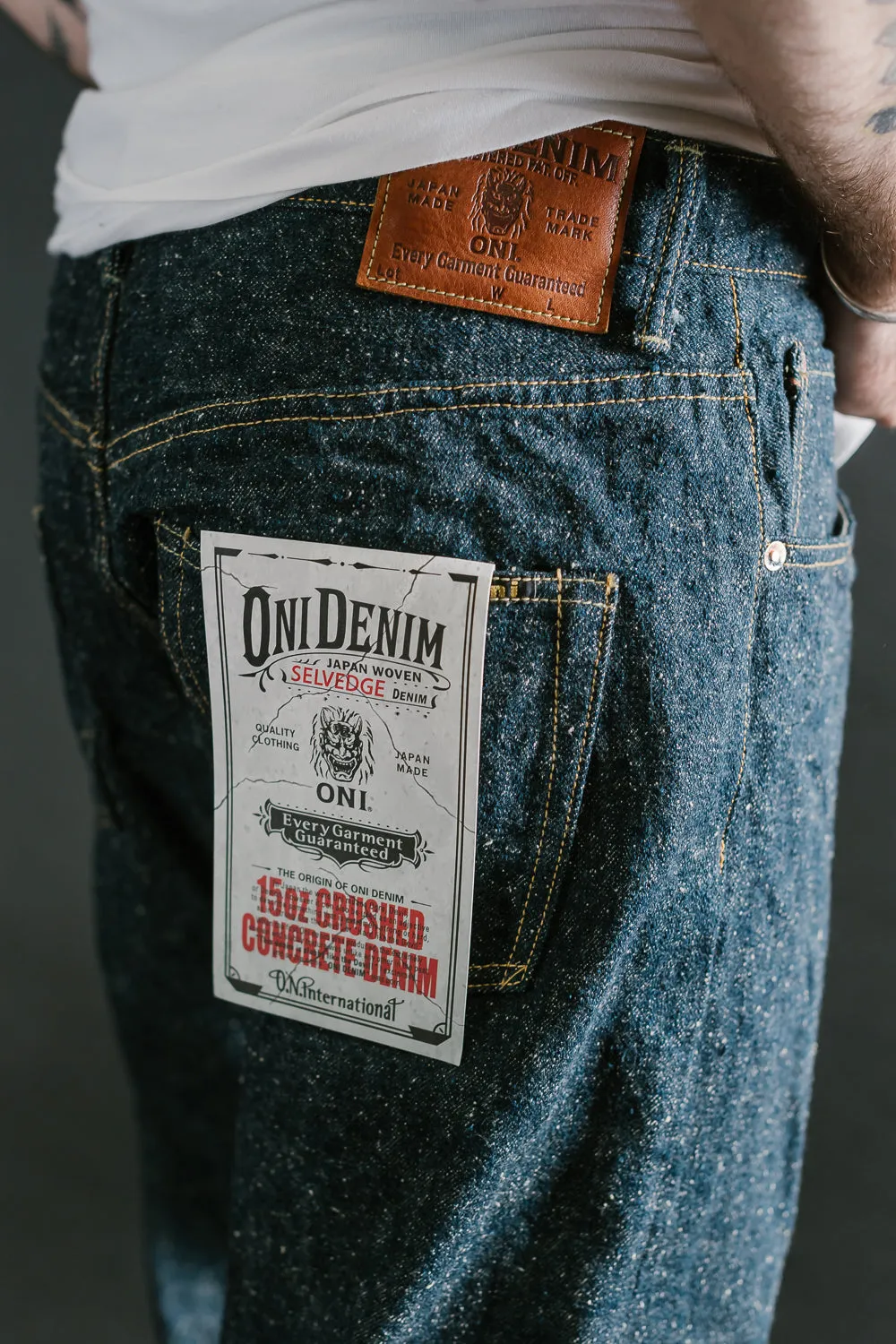 200-CCD-KB - 15oz "Crushed Concrete Kabuki" Selvedge Denim - Wide Straight