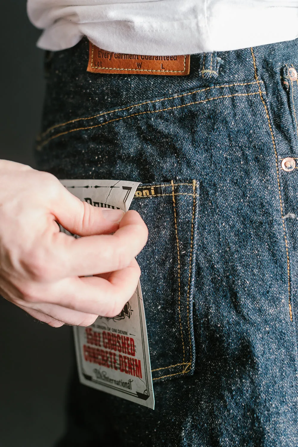 200-CCD-KB - 15oz "Crushed Concrete Kabuki" Selvedge Denim - Wide Straight