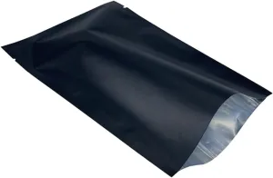 200 Pieces Mylar Bags Open Top Food Storage Bags Matte Foil Bag Flat Heat Vacuum Seal Aluminum Pouch for Candy Packing (3.54x5.12 inch, Black)