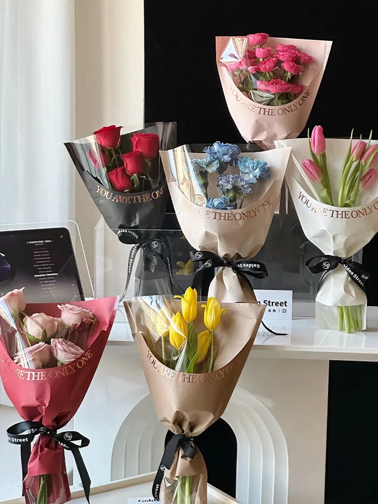 20pcs Kraft Paper Bouquet Bags Flower Sleeves