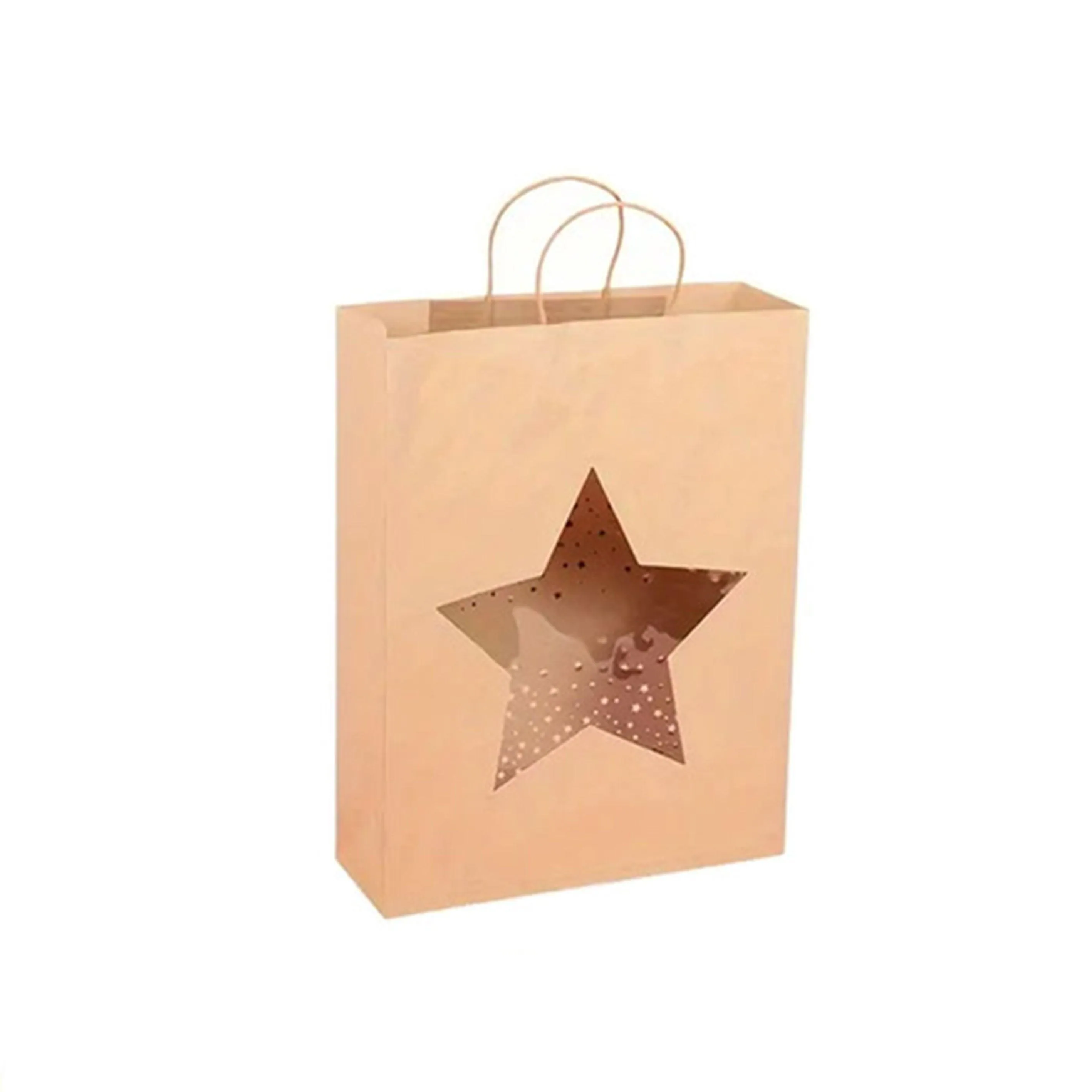 20pcs Medium 26x32x12cm Kraft Paper Gift Tote Bag for Presents and Shopping