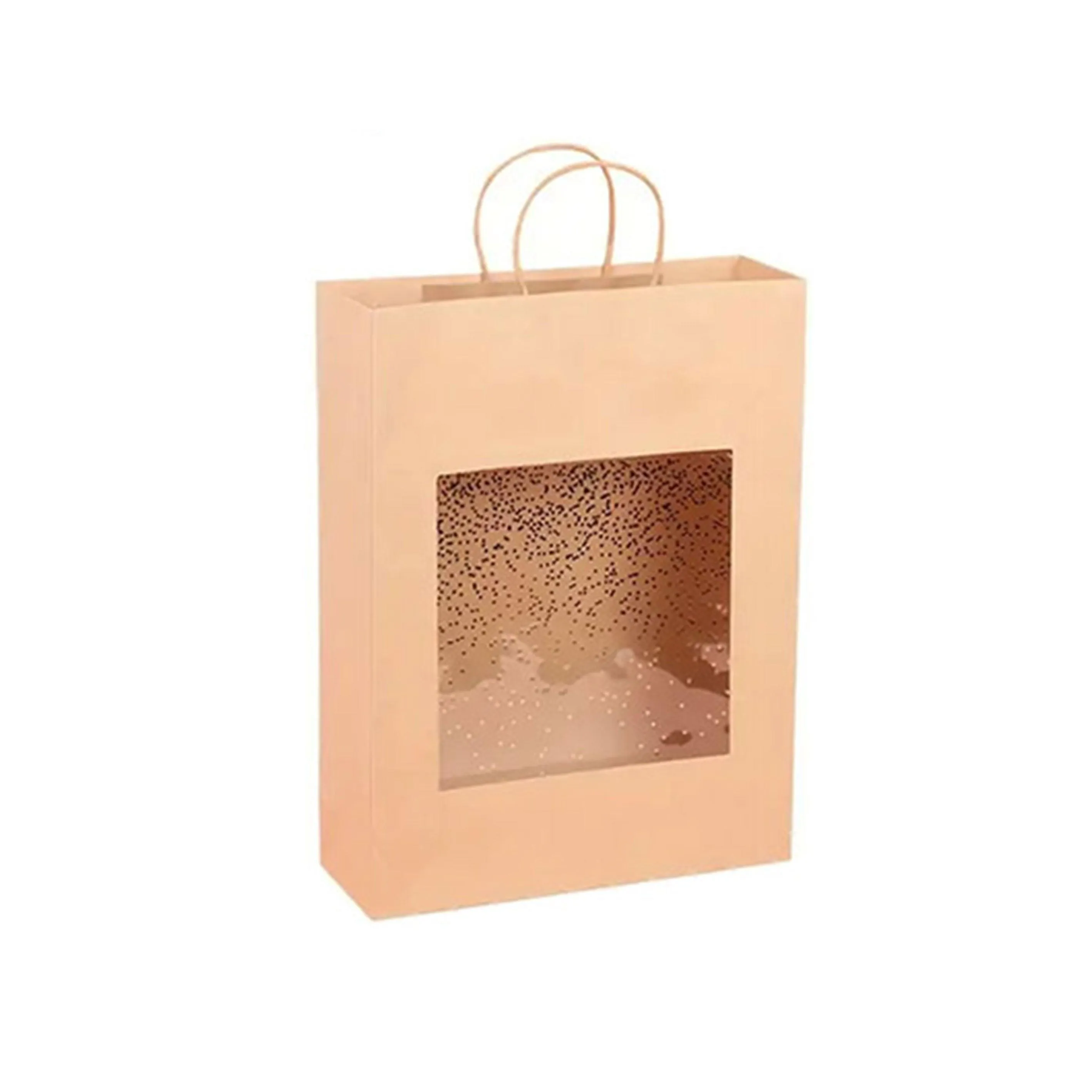 20pcs Medium 26x32x12cm Kraft Paper Gift Tote Bag for Presents and Shopping